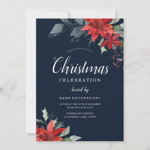 Annual Christmas Party Corporate Gala Event Navy Invitation