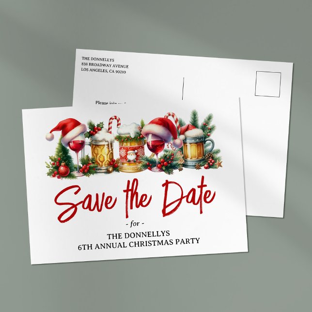 Annual Christmas Party Save the Date Announcement Postcard (Creator Uploaded)