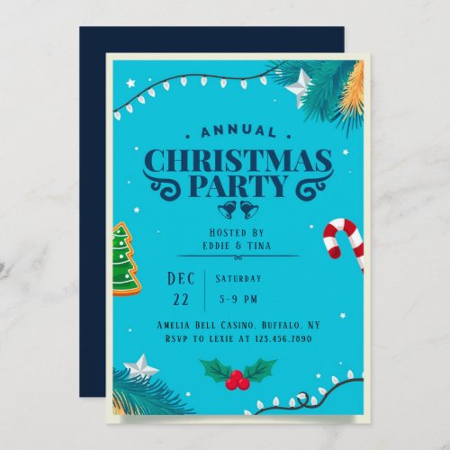 Annual Christmas Party String of lights Invitation