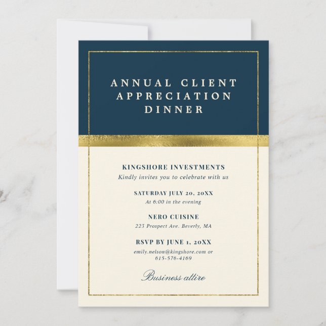Annual Client Appreciation Dinner Party Invitation (Front)