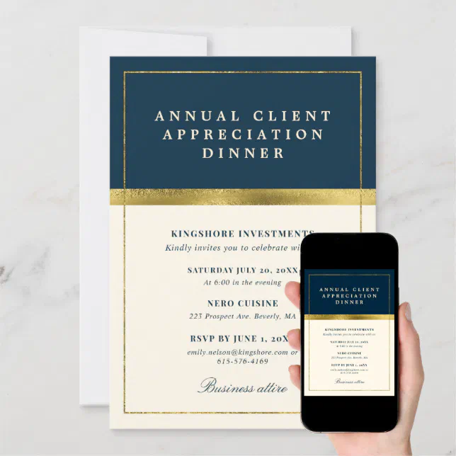 Annual Client Appreciation Dinner Party Invitation | Zazzle