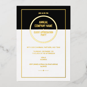 Annual Company Appreciation Dinner Business Party Foil Invitation