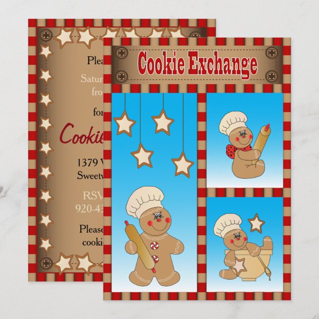 Annual Cookie Exchange with our Gingerbread Bakers Invitation (Front/Back)