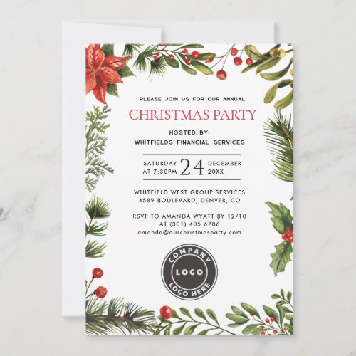 Annual Corporate Employees Christmas Party Invitation