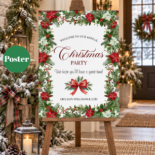 Annual Corporate Employees Christmas Party Welcome Poster
