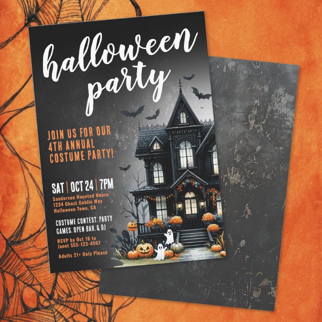 Annual Costume Haunted House Halloween Party Invitation (Annual Costume Haunted House Halloween Party Invitation)