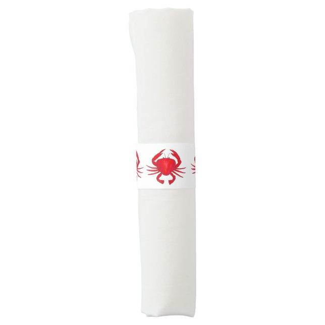 Annual Crab Feast Red Maryland Hard Shell Seafood Napkin Bands (Front)
