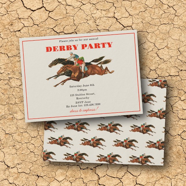 Annual Derby Party Race Horse Equestrian Racing Invitation (Annual Derby Party Race Horse Equestrian Racing Invitation)