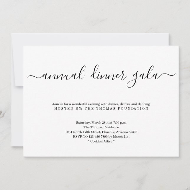Annual Dinner Gala Invitation (Front)