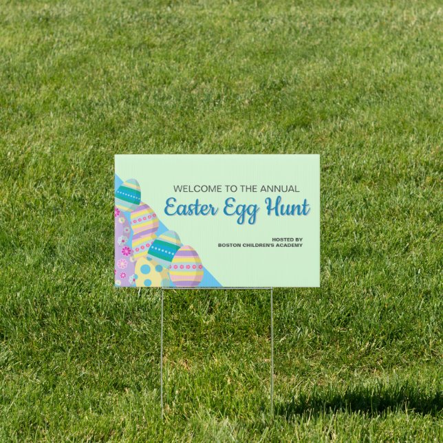 Annual Easter Egg hunt hosted event custom Sign (Insitu)