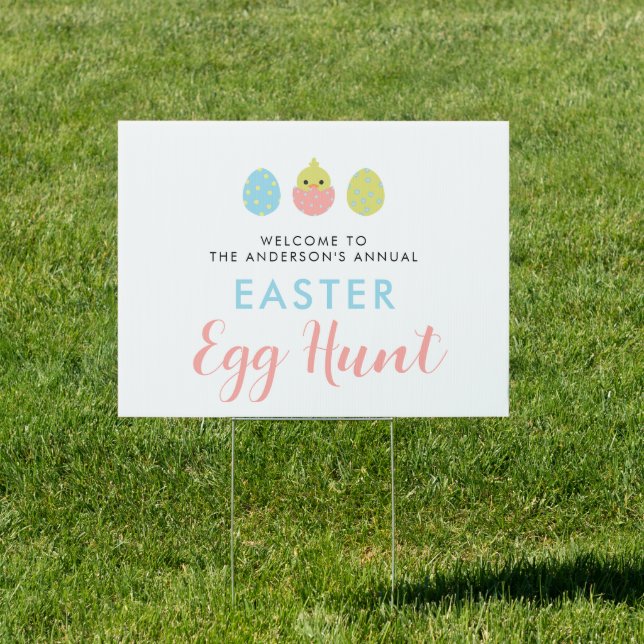 Annual Easter Egg Hunt Sign Cute Pastel Simple (Insitu)