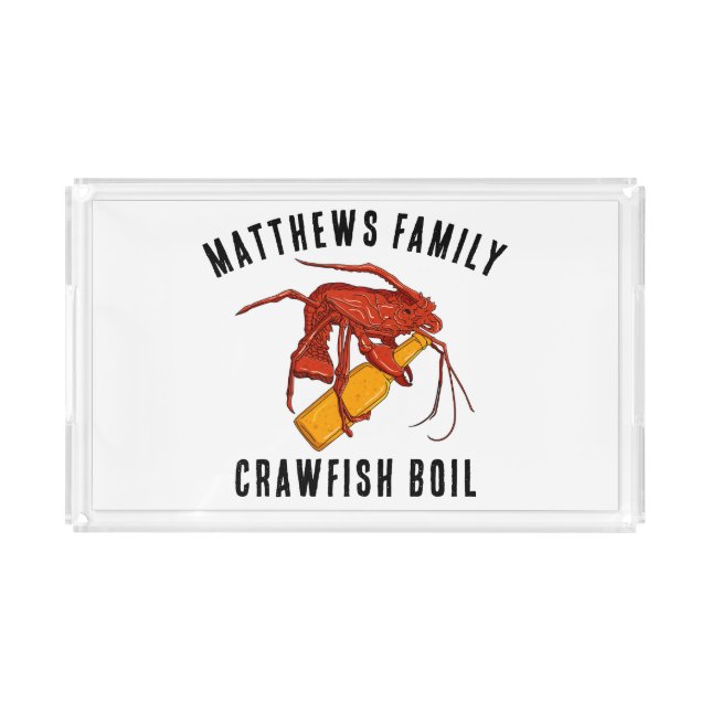 Annual Family Crawfish Seafood Boil Acrylic Tray (Front)