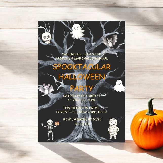 Annual Family Halloween party Invitation (spooktackula halloween party invitation , fully ediatable )