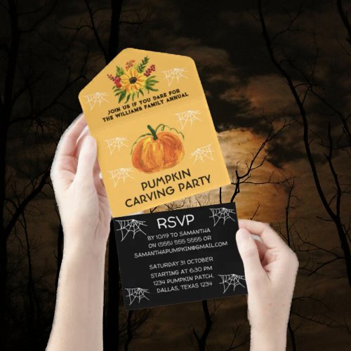 Annual Family Pumpkin Carving Party Halloween  All In One Invitation
