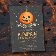 Annual Family Pumpkin Carving Party Halloween Invitation at Zazzle