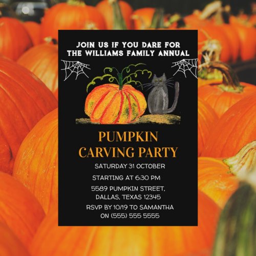Annual Family Pumpkin Carving Party Halloween  Invitation