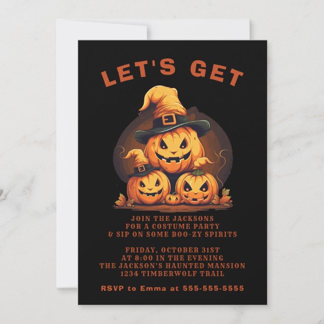 Annual Family Pumpkin Party Halloween Invitation (Front)