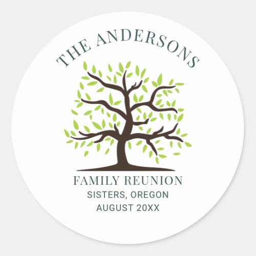 Annual Family Reunion Genealogy Tree Custom Classic Round Sticker