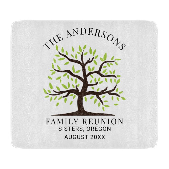 Annual Family Reunion Genealogy Tree Custom Cutting Board (Front)