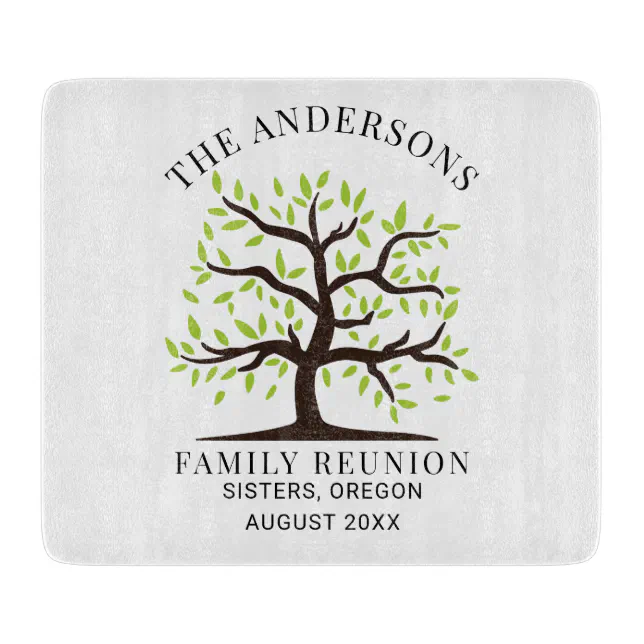 Annual Family Reunion Genealogy Tree Custom Cutting Board | Zazzle