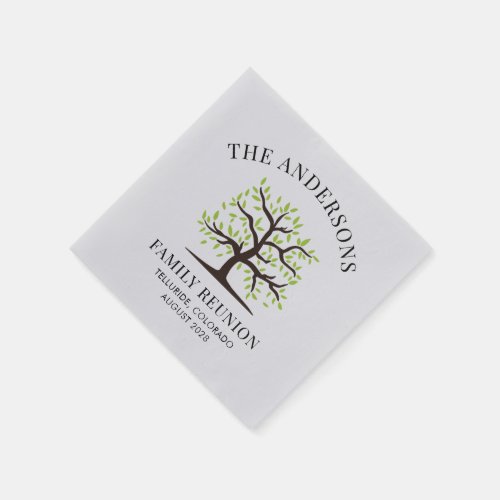 Annual Family Reunion Genealogy Tree Party Paper Napkins