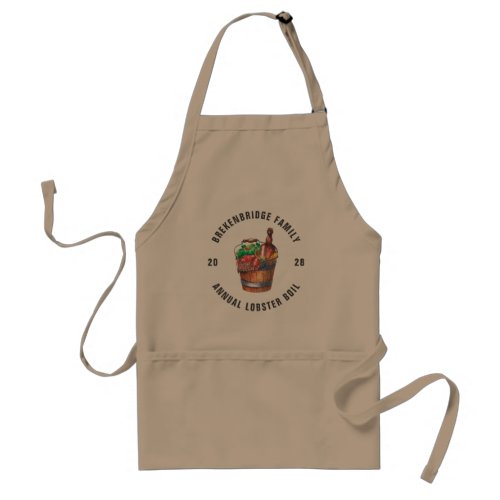 Annual Family Reunion Seafood Lobster Boil Party Adult Apron