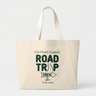 Annual Family Road Trip Custom Vacation Large Tote Bag