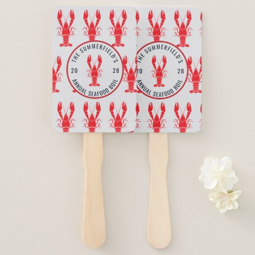 Annual Family Summer Crab Boil Custom Hand Fan