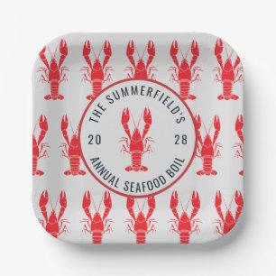 Annual Family Summer Crab Boil Custom  Paper Plates