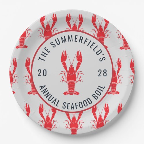 Annual Family Summer Lobster Boil Custom Paper Plates