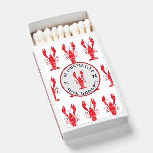 Annual Family Summer Seafood Boil Custom Matchboxes