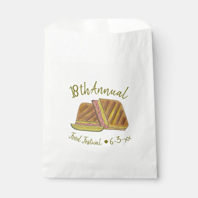 Annual Food Festival Cuban Sandwich Lunch Deli Favor Bag (Front)