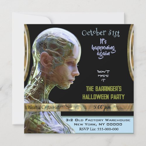 Annual Futuristic Cyborg Halloween Party Invitation