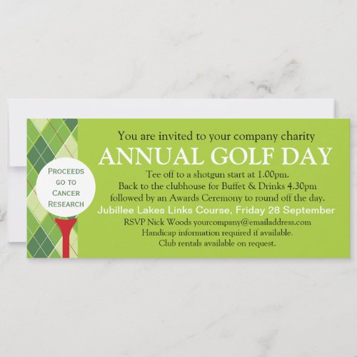 Annual Golf day corporate group event invitation