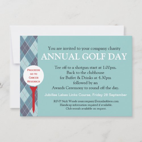 Annual Golf day corporate group event invitation