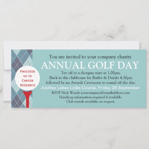 Annual Golf day corporate group event invitation