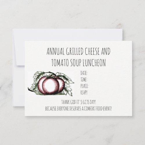Annual Grilled Cheese Tomato Soup Luncheon Invite