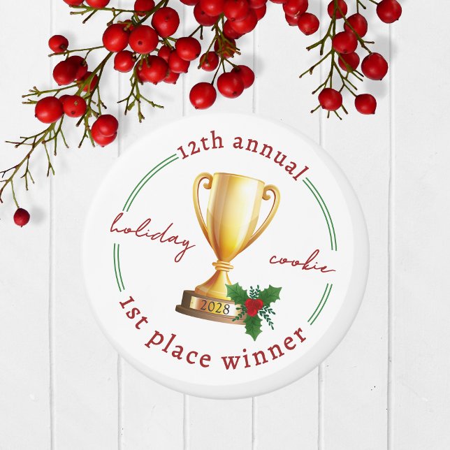 Annual Holiday Contest Winner Award Prize Magnet (Christmas Holiday Competition Prize Magnet for the Winner. Great for Cookie & Sweater Contests!)