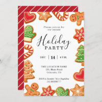 Annual Holiday Party Gingerbread Cookie invitation