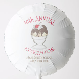 Annual Ice Cream Social Event Hot Fudge Sundae Balloon