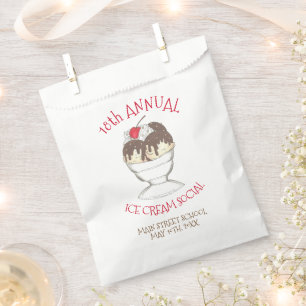 Annual Ice Cream Social Event Hot Fudge Sundae Favor Bag