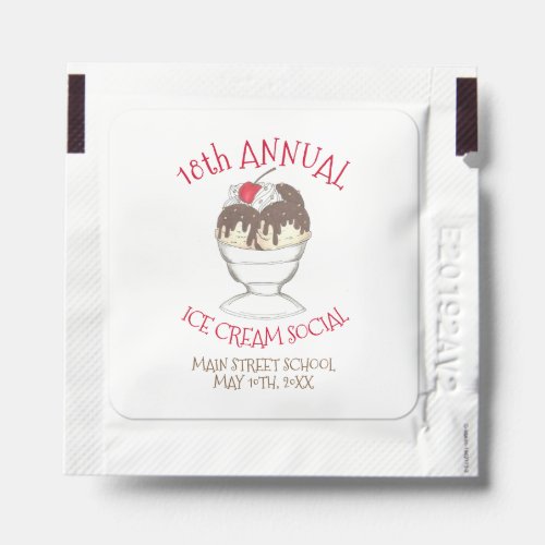 Annual Ice Cream Social Event Hot Fudge Sundae Hand Sanitizer Packet