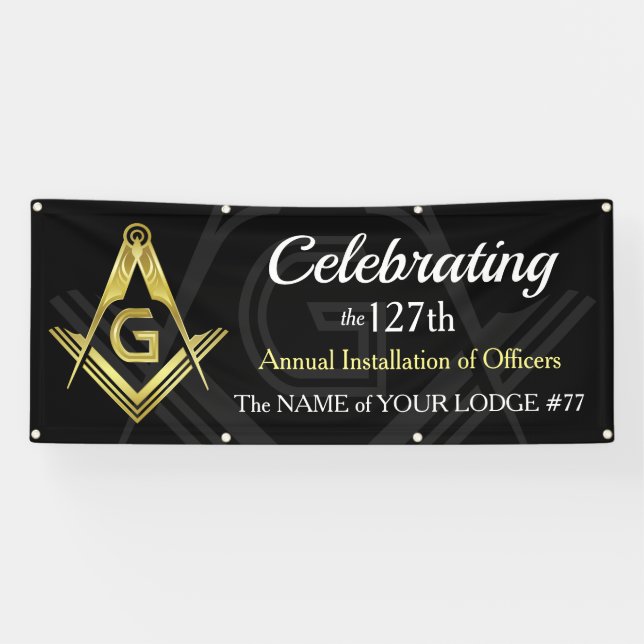 Annual Installation of Officers Masonic Lodge Banner (Horizontal)