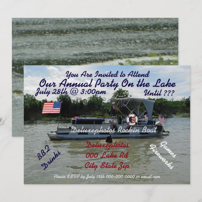 Annual Party On The Lake Invite (Front/Back)