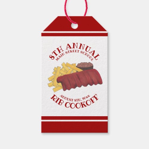 Annual Rib Cookoff BBQ Spare Ribs Barbecue Contest Gift Tags
