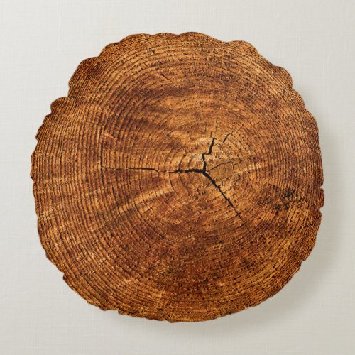 Annual rings tree texture structure round pillow