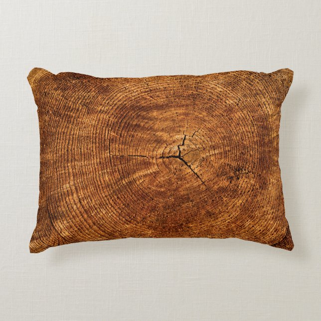 Annual rings tree wood texture accent pillow (Front)