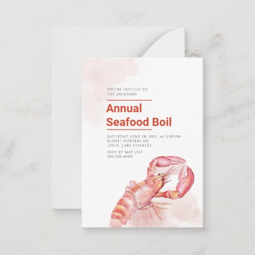 Annual Seafood Boil Lobster Note Card