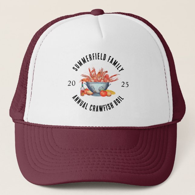 Annual Seafood Family Crawfish Boil Custom Trucker Hat (Front)