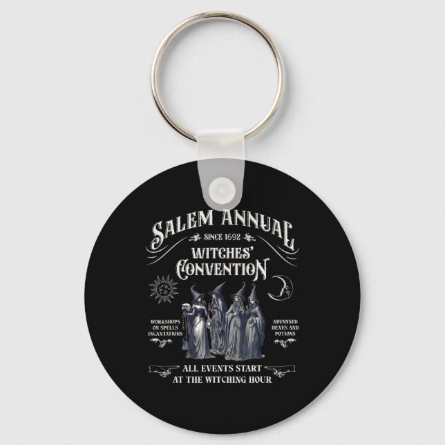Annual Since 1692 Witches Convention Witch Hallowe Keychain (Front)
